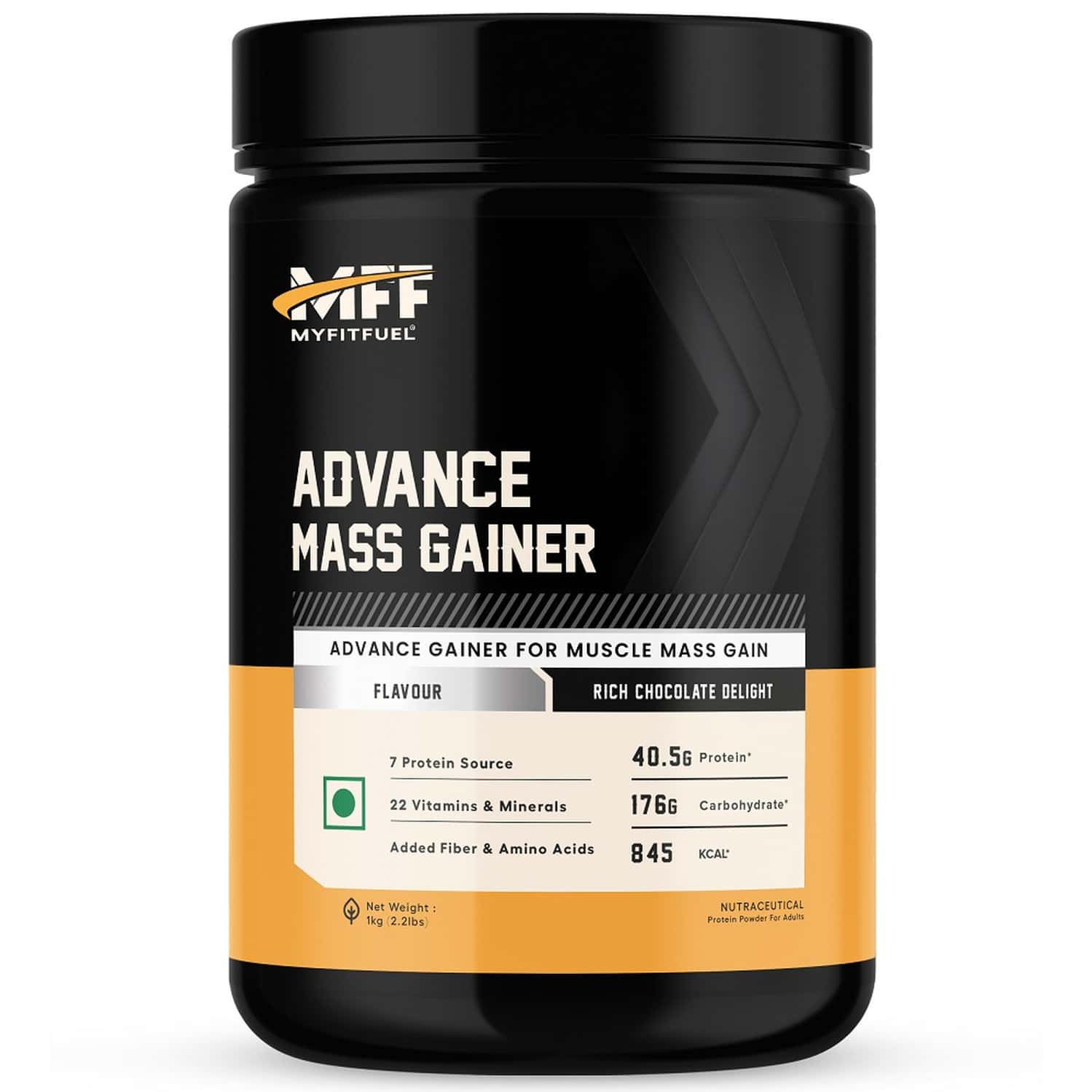Myfitfuel Advance Mff Mass Gainer (3:1 Carb Protein Ratio)|1kg, 26 Servings (rich Chocolate Delight)