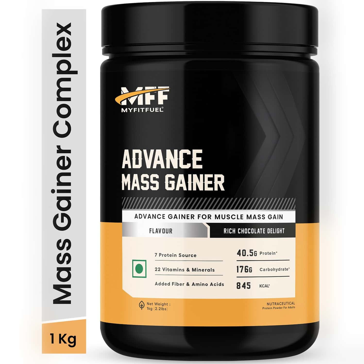 Myfitfuel Advance Mff Mass Gainer (3:1 Carb Protein Ratio)|1kg, 26 Servings (rich Chocolate Delight)