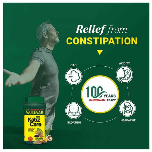 Vansaar Kabz Care Effective Relief From Constipation Indigestion Gas & Acidity Bottle Of 240G Powder