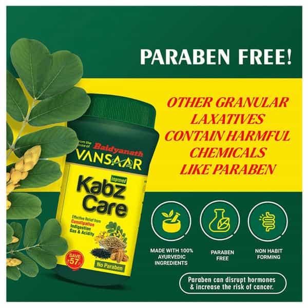 Vansaar Kabz Care Effective Relief From Constipation Indigestion Gas & Acidity Bottle Of 240G Powder