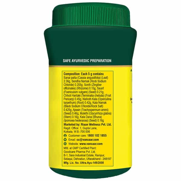 Vansaar Kabz Care Effective Relief From Constipation Indigestion Gas & Acidity Bottle Of 240G Powder