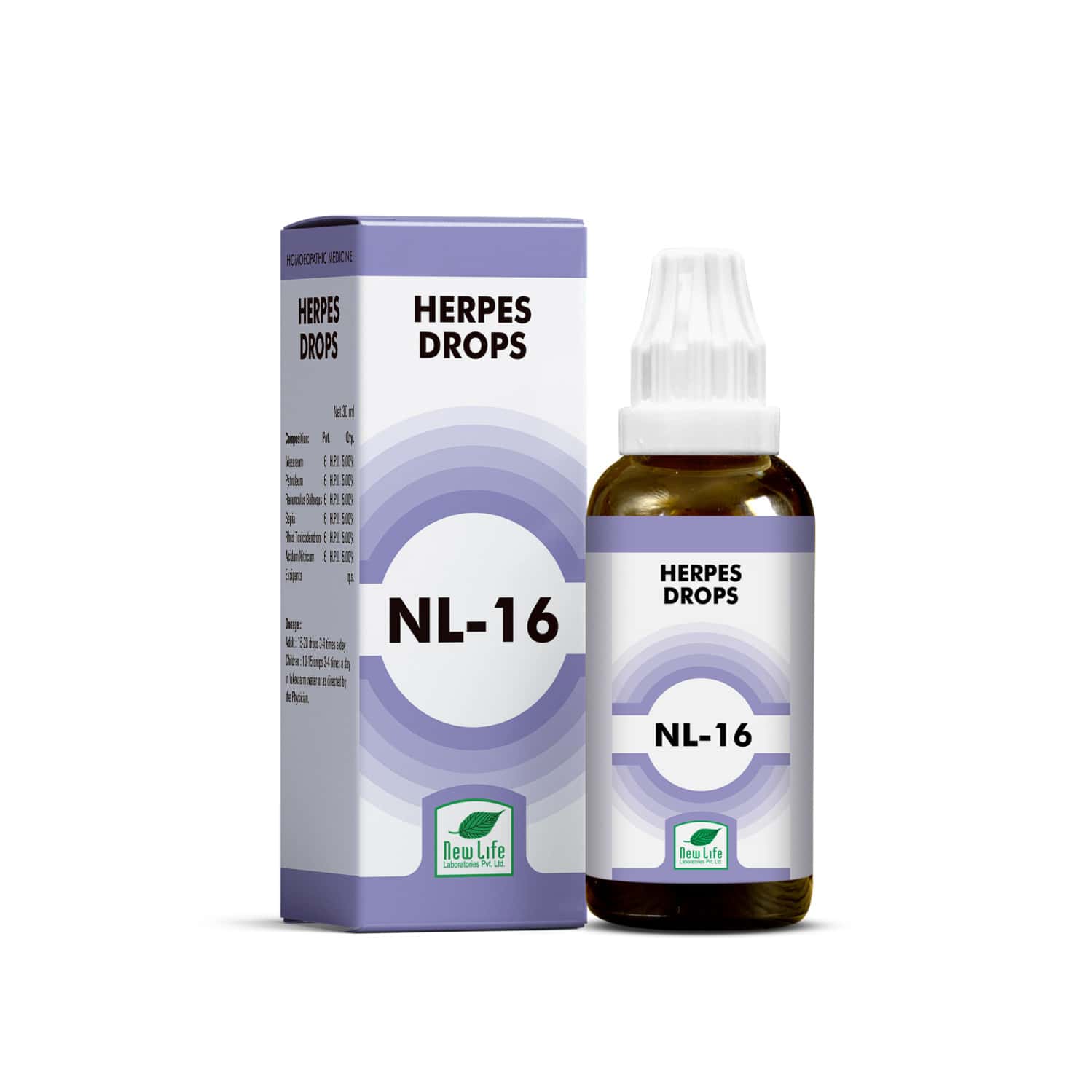 New Life Nl 16 Herpes Drops | 30ml