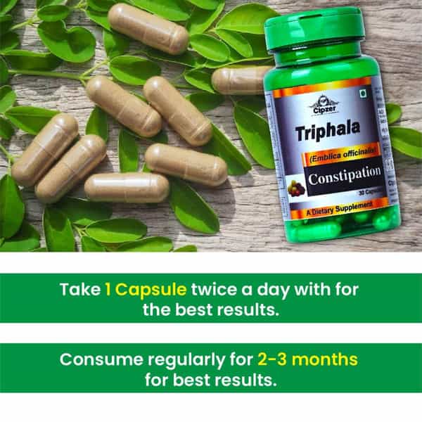 Cipzer Triphala Capsule Relief From Constipation,Liver Support,Antioxidant & Blood Sugar 60 Capsules