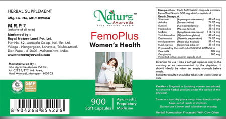 Naturz Ayurveda Femoplus - 900 Capsules (Pack Of 2)
