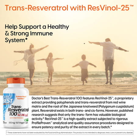 Doctor'S Best Trans-Resveratrol Capsules | 60 Count