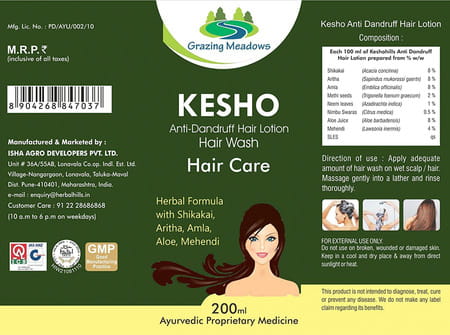 Grazing Meadows Kesho Hair Wash - Pure Herbal Hair Care Shampoo | 200ml (Pack Of 2)