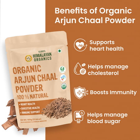 Vlado'S Himalayan Organics Arjun Chaal Powder | 100% Natural & Pure Herbal I Usda Organic - 500g
