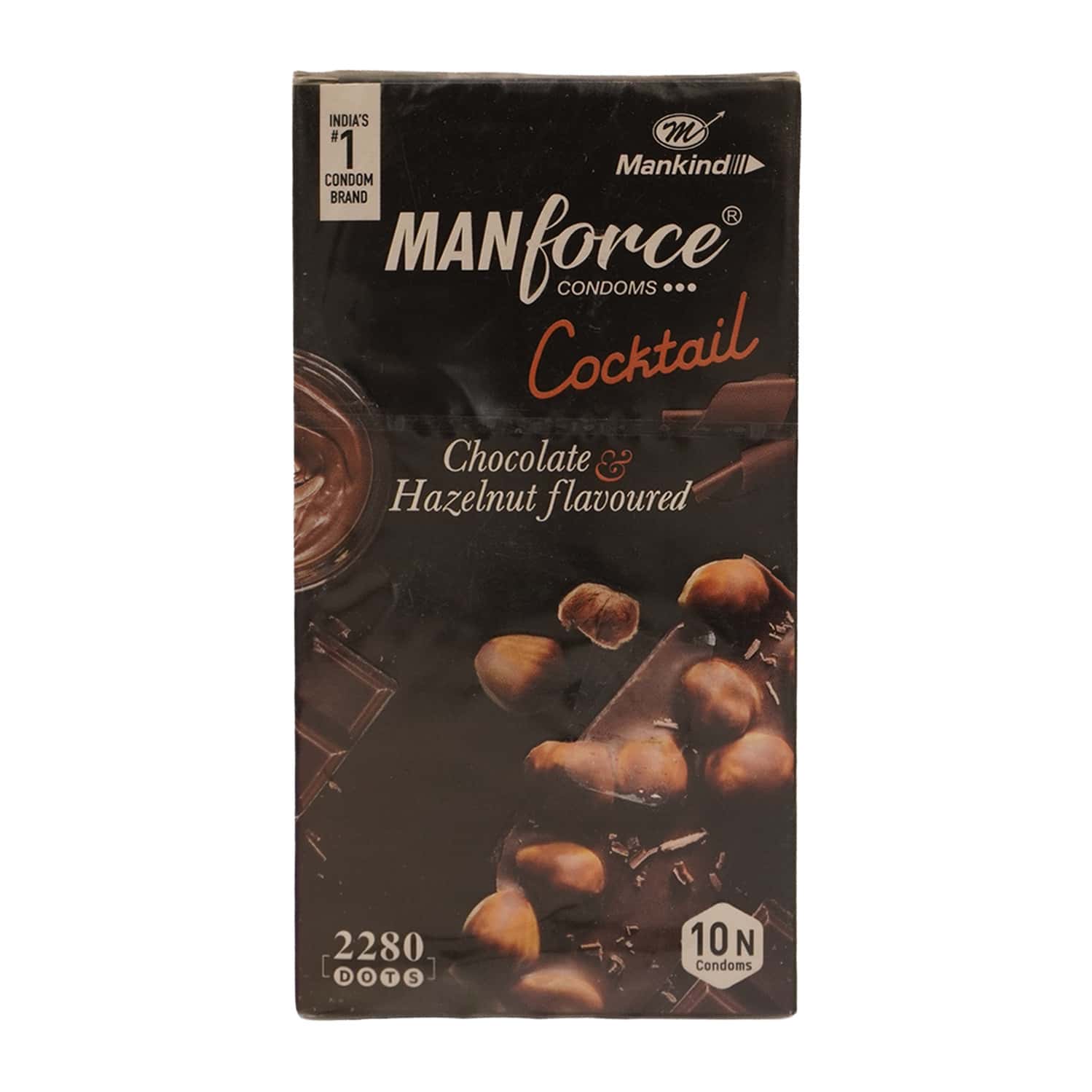 Manforce Cocktail Chocolate & Hazelnut Dotted Ring Box Of 10 Condoms