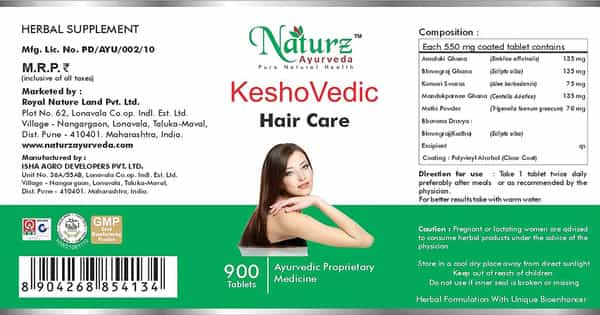 Naturz Ayurveda Keshovedic - 900 Tablets (Pack Of 4)