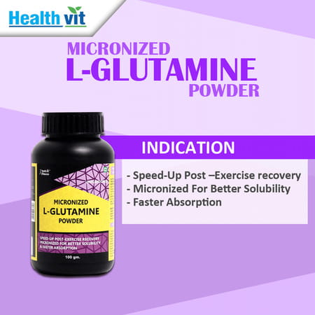 Healthvit Fitness Micronized Glutamine Powder - 100 G (Unflavored)