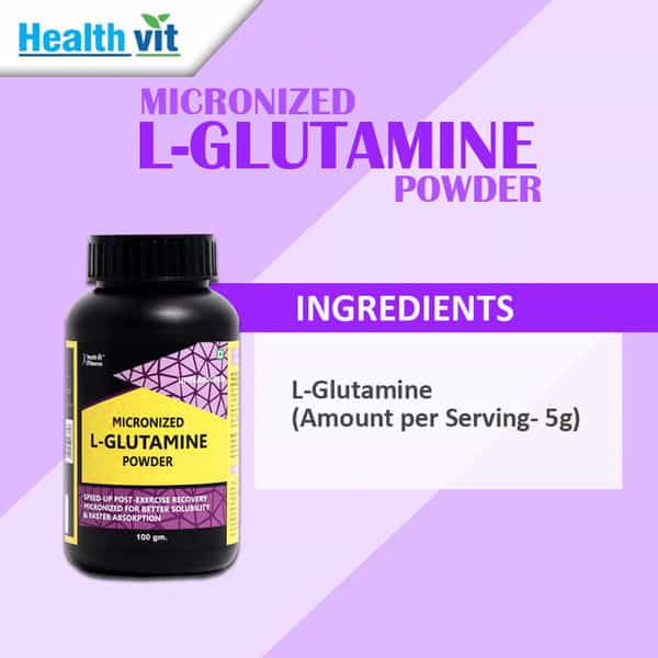 Healthvit Fitness Micronized Glutamine Powder - 100 G (Unflavored)