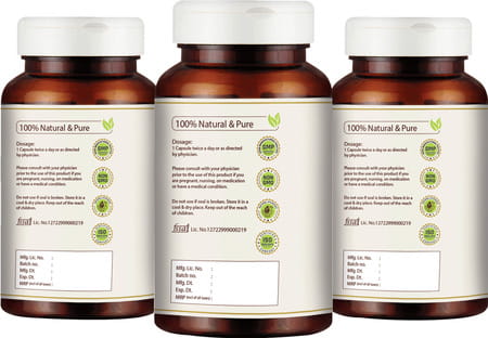 Vedikroots Giloy 60 Capsules 450 Mg 100% Organic | Tinospora Cordifolia | For Digestion(Pack Of 3)