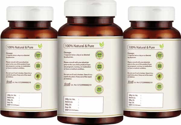 Vedikroots Giloy 60 Capsules 450 Mg 100% Organic | Tinospora Cordifolia | For Digestion(Pack Of 3)