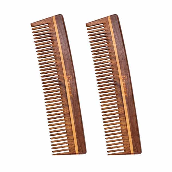 Groviva Sheesham Wood Comb 13 Fc | Hair Straightening | For Men (Pack Of 2)