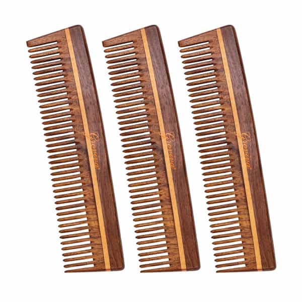 Groviva Sheesham Wood Comb 13 Fc | Hair Straightening | For Men (Pack Of 2)