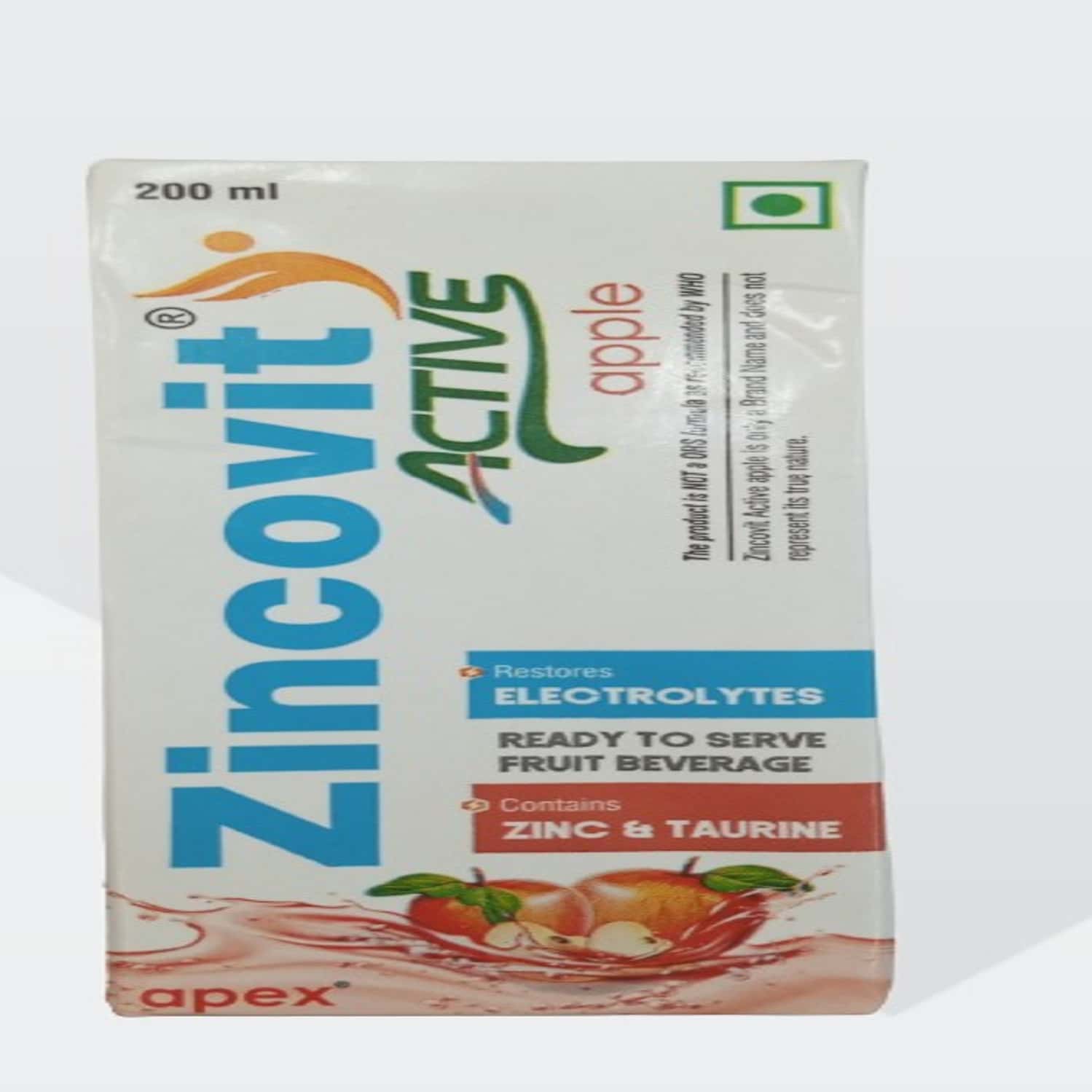 Zincovit Active Electrolytes | Apple | Tetrapack | 200 Ml