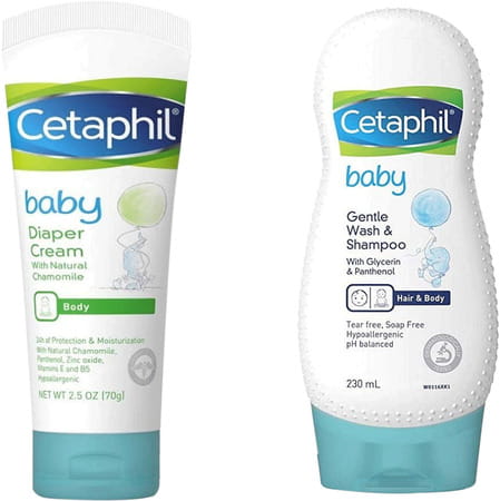 Cetaphil Baby Gentle Wash & Shampoo 230ml & Diaper Rash Cream 70 G