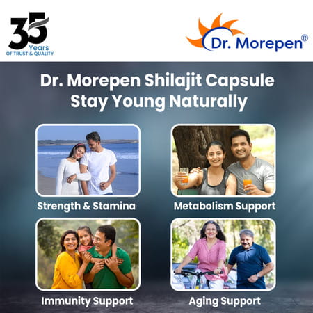 Dr. Morepen Gokshura 60 Tablets & Testo Boost Tablets (60n) + Natural & Pure Shilajit Resin 15g