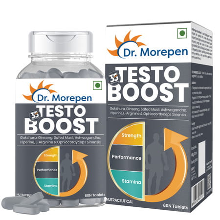 Dr. Morepen Gokshura 60 Tablets & Testo Boost Tablets (60n) + Natural & Pure Shilajit Resin 15g