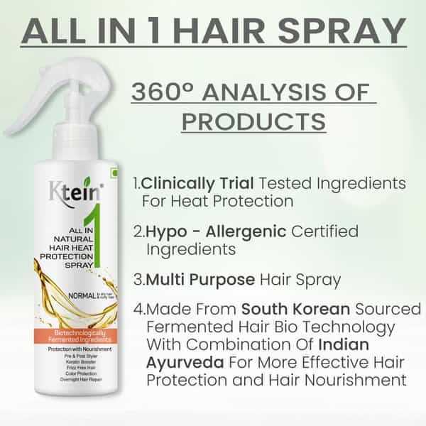 Ktein Natural All In One Hair Heat Protection Spray 200Ml