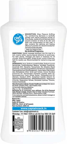 Captain Zack Shea Pleasure Sniffing You Conditioning Shampoo For Dogs 200 Ml