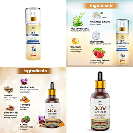 Tnw-The Natural Wash Skincare Combo With Sun Protection Spf 50 Spray & Glow Face Serum