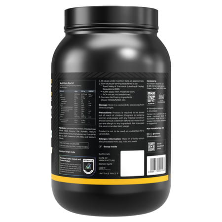 Nutrabay Gold Pea Protein Powder | 25G Protein | 4.6G Bcaa | 5G Fiber | French Vanilla - 1Kg