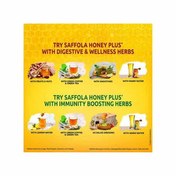 Saffola Honey Plus Lemon Tulsi Amla & Saffola Ginger Cinnamon Triphala - 250 Gm (Pack Of 2)