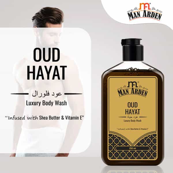 Man Arden Oud Hayat Luxury Body Wash Infused With Shea Butter & Vitamin E 250Ml