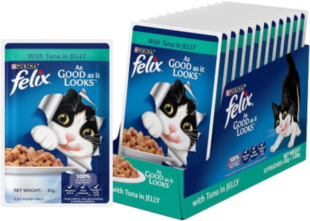 Purina Felix With Tuna In Jelly | Wet Food For Adults | Complete And Balanced Cat Food (12 X 85 G)