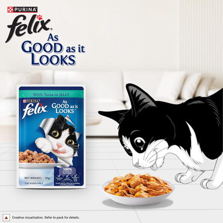 Purina Felix With Tuna In Jelly | Wet Food For Adults | Complete And Balanced Cat Food (12 X 85 G)