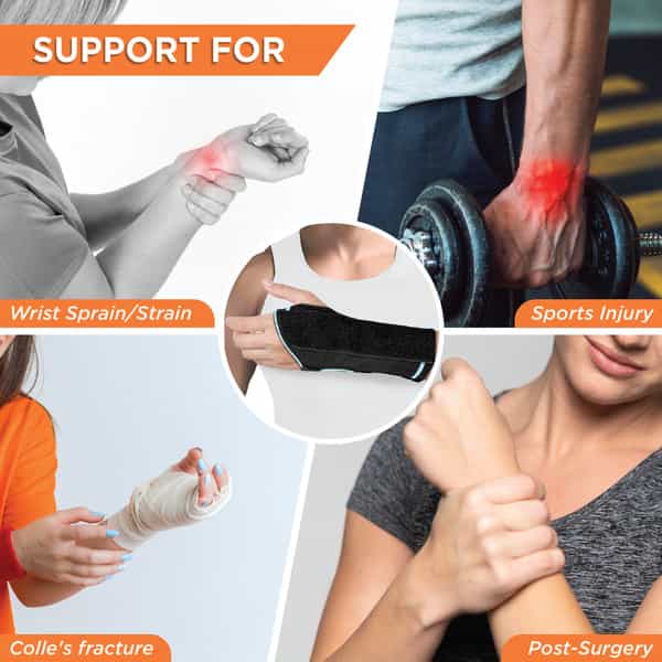 Vissco Universal Cockup Wrist Support For Colle's Fracture (Black)
