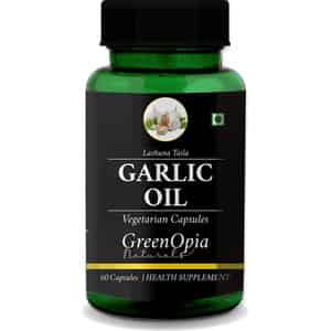 Greenopia Garlic Oil | Lashuna Taila 60 Liquid Filled Vegetarian Capsules