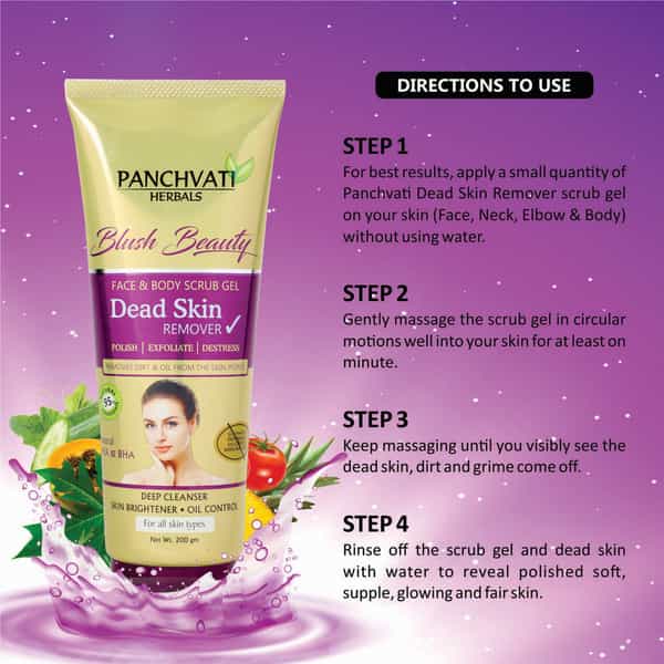 Panchvati Herbals Dead Skin Remover | Face & Body Scrub Gel - 200 Ml