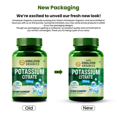 Vlado'S Himalayan Organics Potassium Citrate 800mg | 120 Veg Tablets