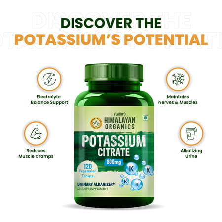 Vlado'S Himalayan Organics Potassium Citrate 800mg | 120 Veg Tablets