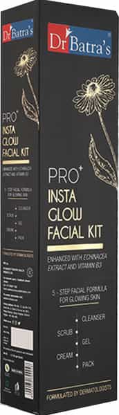 Dr Batras Pro+ Insta Glow Facial Kit Enriched With Echinacea Extract And Vitamin B3 - 250 Gm