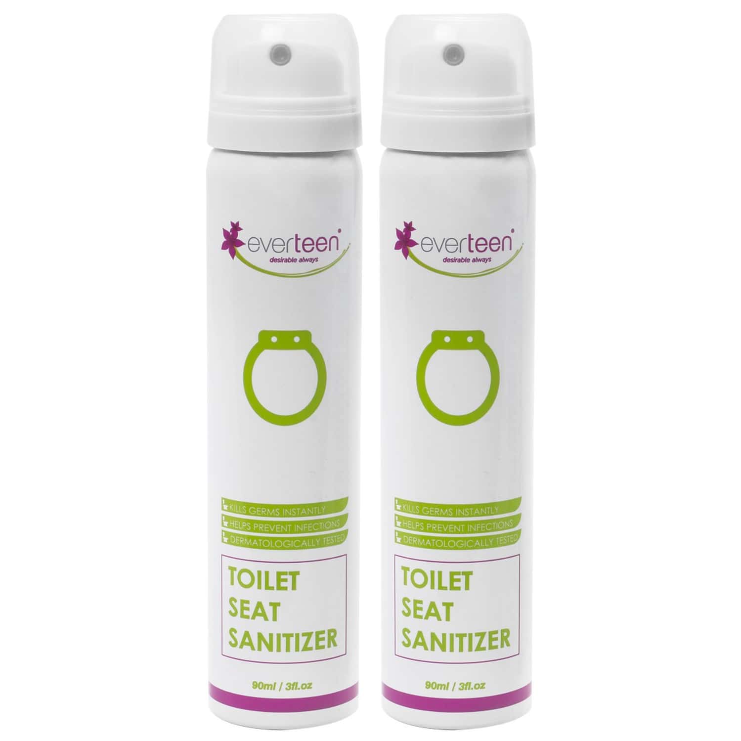Everteen Instant Toilet Seat Sanitizer Spray For Women 2 Packs (90ml Each)