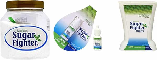 Sugar Fighter Stevia - Sugar-Free Combo - 10Ml Liquid + 100Gm Jar + 100 Tablets