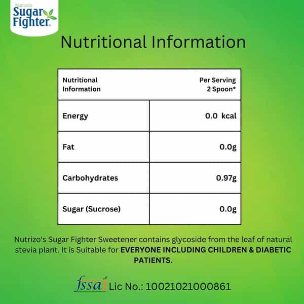 Sugar Fighter Stevia - Sugar-Free Combo - 10Ml Liquid + 100Gm Jar + 100 Tablets
