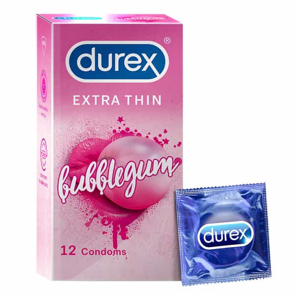 Durex Extra Thin Bubblegum Flavour Box Of 12 Condoms