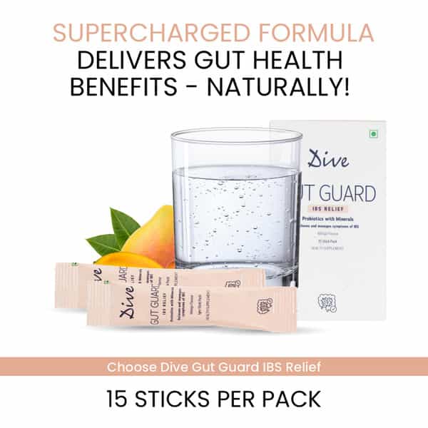 Dive Gut Guard Ibs Relief Probiotics | Constipation | Sugar Free 60 Days Pack