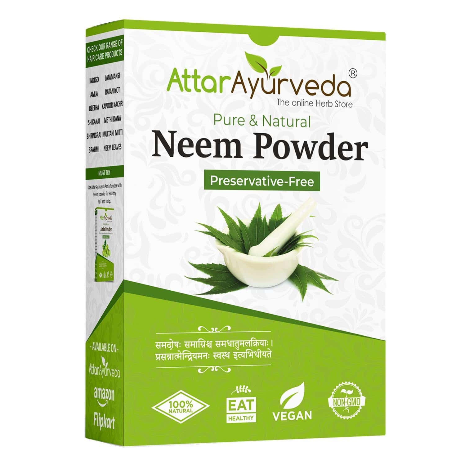Attar Ayurveda Neem Powder For Face | Skin And Hair (200 Grams)