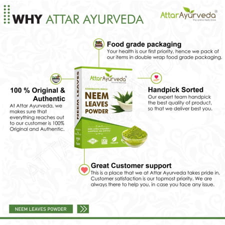 Attar Ayurveda Neem Powder For Face | Skin And Hair (200 Grams)