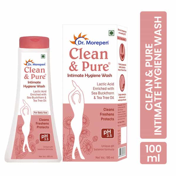 Dr. Morepen Clean & Pure Ph 3.5 Intimate Hygiene Wash | Women | Tea Tree Oil & Sea Buckthorn
