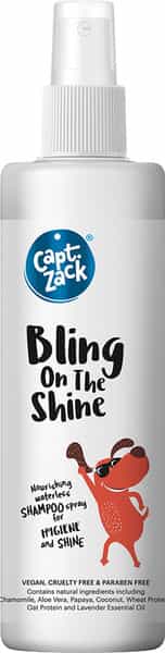 Captain Zack Bling On The Shine Waterless Shampoo Spray For Dogs 250 Ml
