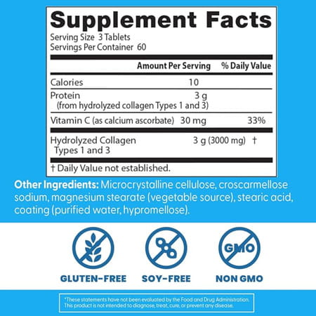 Doctor's Best Collagen Types 1 & 3 Tablets | 180 Count