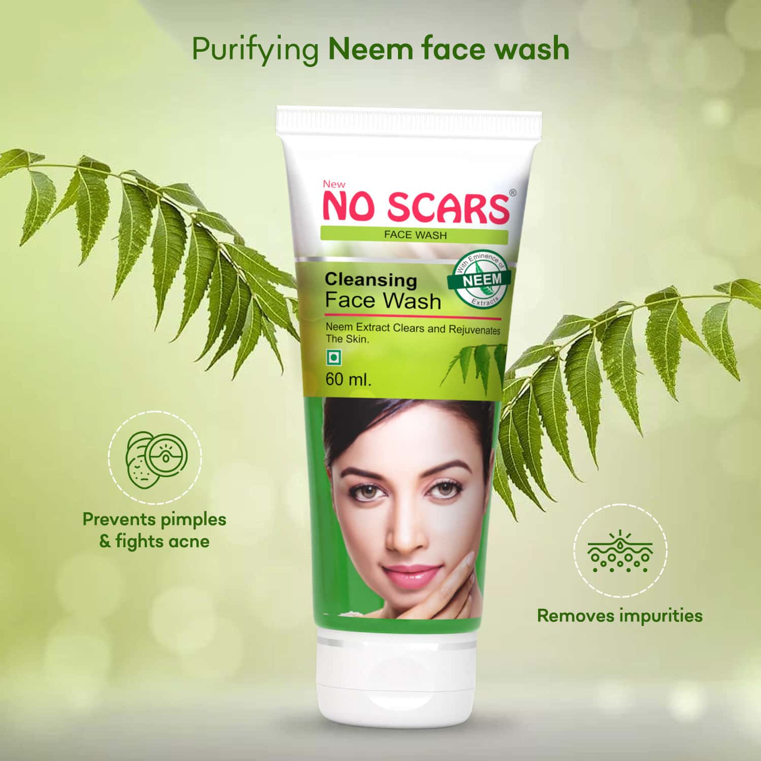 Buy NO SCAR NEEM FACE WASH 60ML, PACK OF 1 Online & Get Upto 60 OFF at