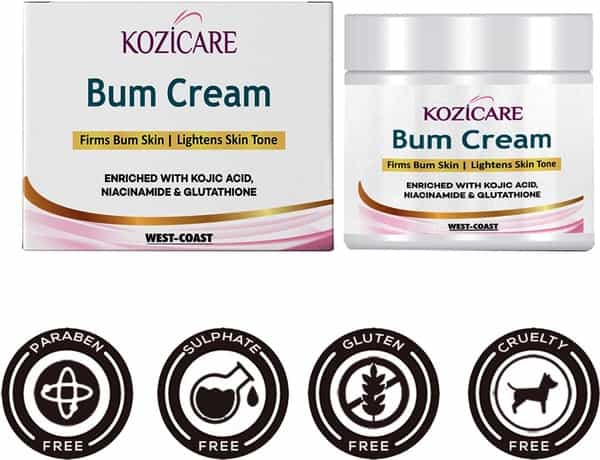 Kozicare Bum Cream With Glutathione Niacinamide& Kojic Acid - 50Gm