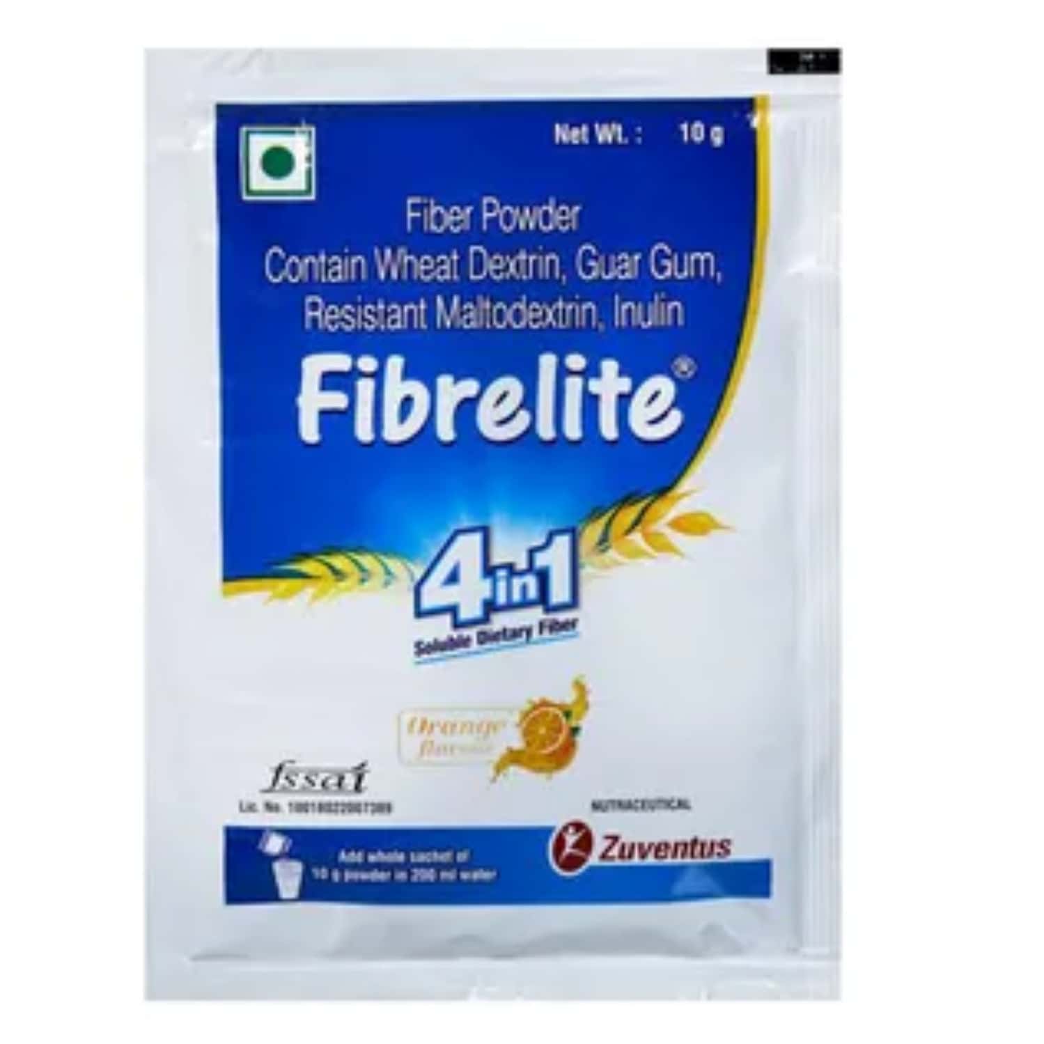 Fibrelite 4 In 1 Soluble Dietary Fubre | Orange | Sachet | 10 Gm